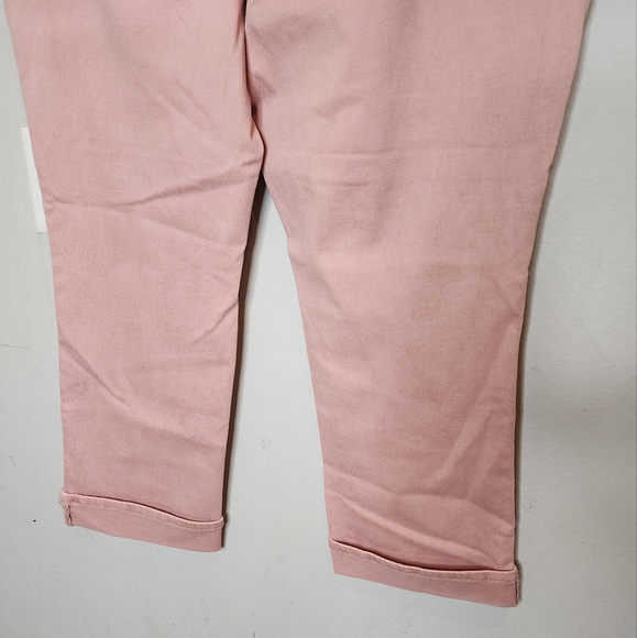 NYDJ Marilyn Straight Pink Cuffed Cropped Stretch Denim Pants Women's size 20W - Picture 8 of 16